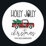 Buffalo Play Red Vintage Lastbil Träd Monogrammed Runt Klistermärke<br><div class="desc">Buffalo Play Red Vintage Lastbil och Monogrammed Classic Round Sticker från Träd - Vår mall av hög kvalitet gör det nästan enkelt att anpassa dina julklistermärken. Vårt klistermärke har en Buffalo Play Red Vintage Lastbil som tar julgranar på vägen till någons hem. Ditt första är monogrammat på dörren till lastbil....</div>