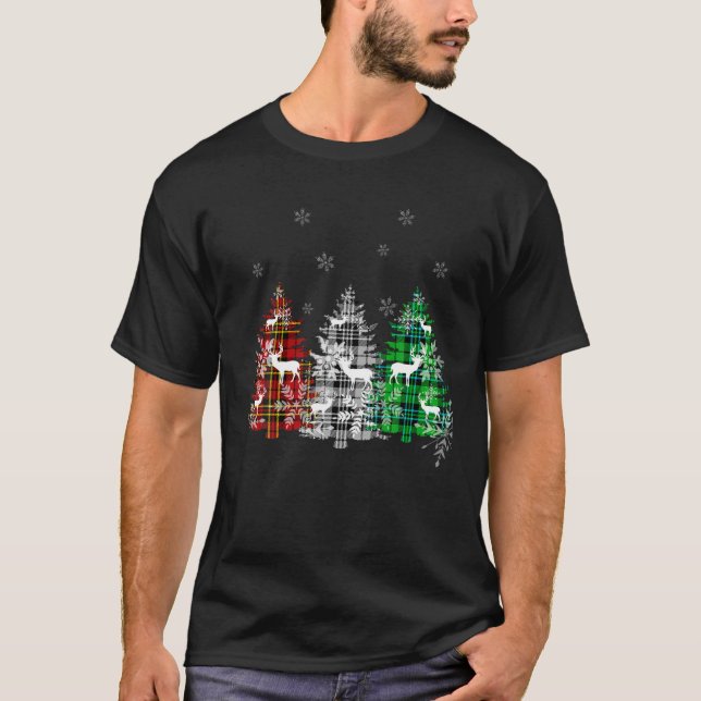Buffalo Play Red White Grönt Julgran Reind T Shirt (Framsida)