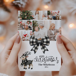 Buffalo Play Reindeer Family Photo-jul Julkort