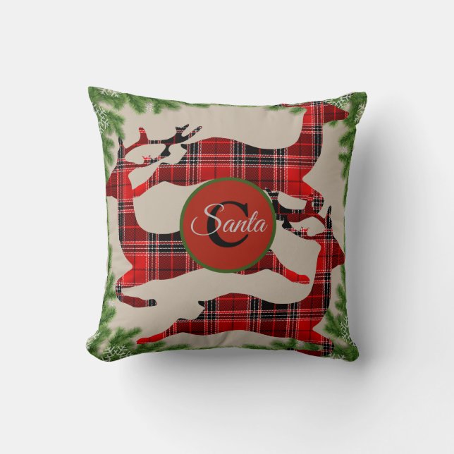 Buffalo Play Reindeer Gräs Boughs Monogram Kudde (Framsida)