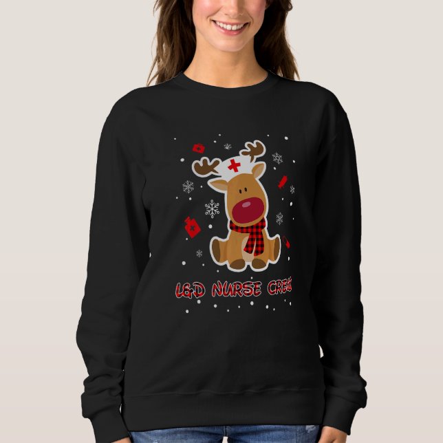 Buffalo Play Reindeer L&d Nurse Crew Nursing Julaf T Shirt (Framsida)