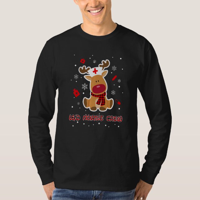 Buffalo Play Reindeer L&d Nurse Crew Nursing Julaf T Shirt (Framsida)