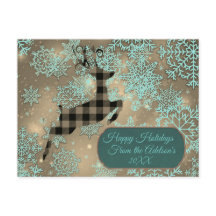 Buffalo Play Reindeer Snowflake Helgdag Postcard