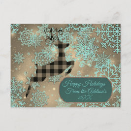 Buffalo Play Reindeer Snowflake Helgdag Postcard Helg Vykort