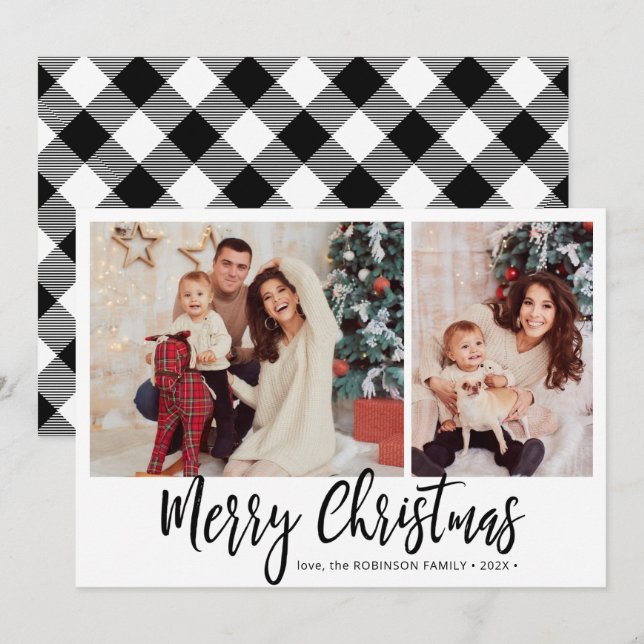 Buffalo Play Rustic 2 Photo Collage jul Julkort (Fram/baksida)