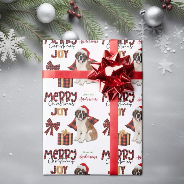 Buffalo Play Saint Bernard Hund jul Presentpapper (Skapare uppladdad)