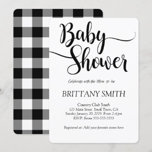 Buffalo Play Simple Baby Shower Inbjudningar