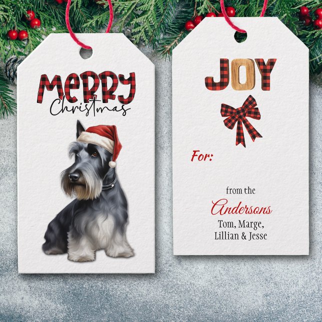 Buffalo Play Text Scottish Terrier-jul Presentetikett (Skapare uppladdad)