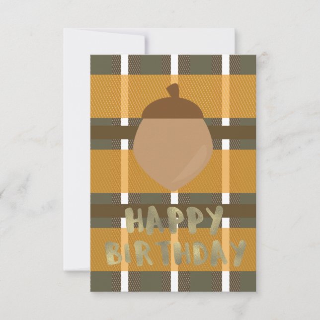 Buffalo Play Thanksgiving Fall Birthday Gold Foil Kort (Framsida)