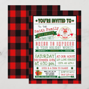 Buffalo Play Ugly Sweater jul Party Inbjudan