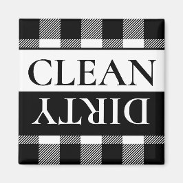 Buffalo Play White Black Dirty Clean Dishwasher Magnet