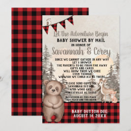 Buffalo Play Woodland Baby Shower per post Inbjudningar