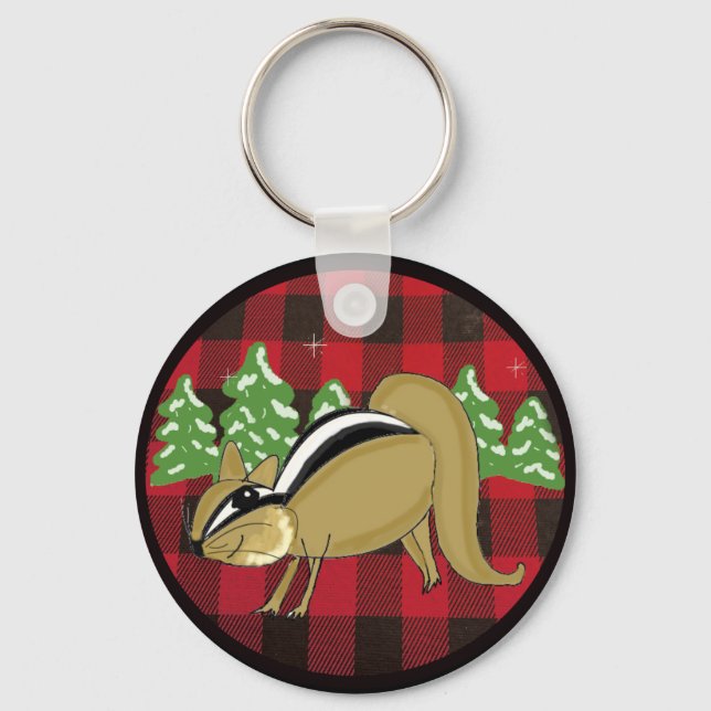 Buffalo Play Woodland Chipmunk Helgdag Keychain Nyckelring (Framsida)