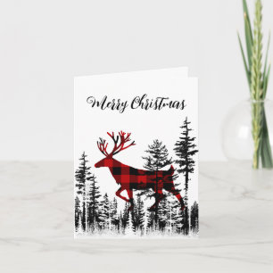 Buffalo Play Woodland Forest Stag God jul Helgkort