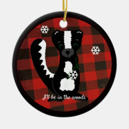 Buffalo Play Woodland Skunk Ceramic Ornament