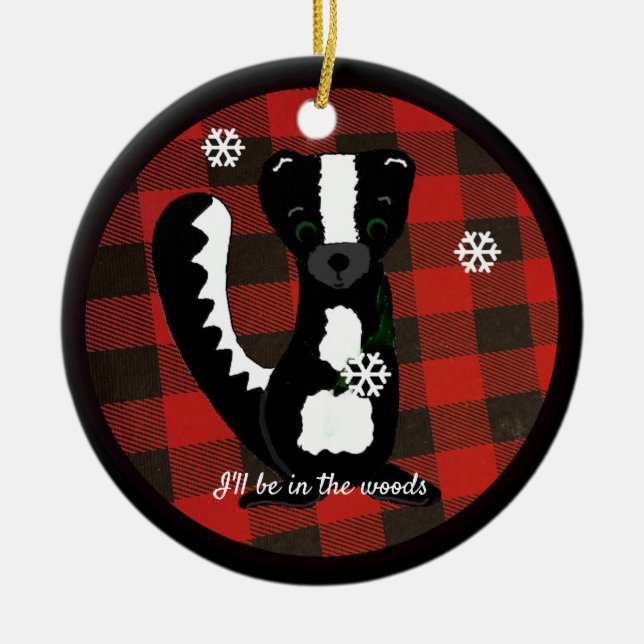 Buffalo Play Woodland Skunk Ceramic Ornament (Framsidan)