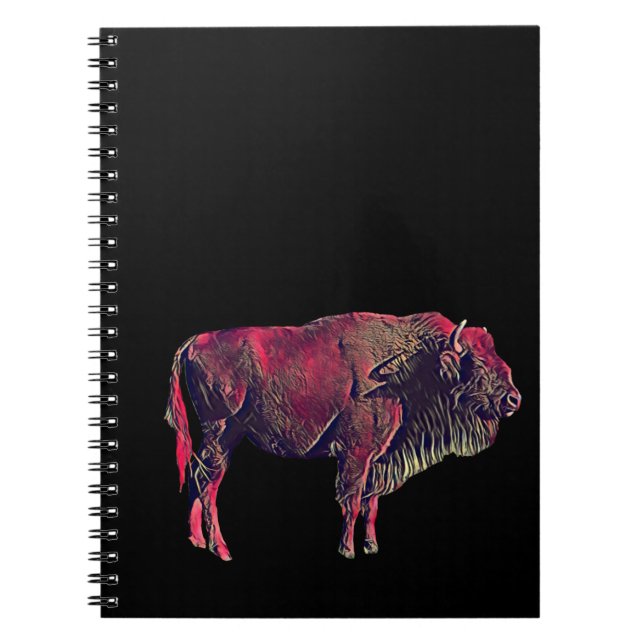 Buffalo Porträtt-utformning för bisonoxe eller vil Anteckningsbok (Framsidan)