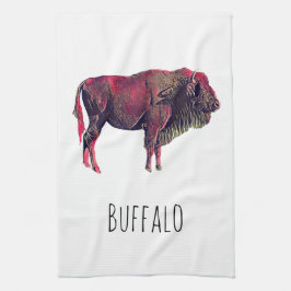 Buffalo Porträtt-utformning för bisonoxe eller vil Kökshandduk
