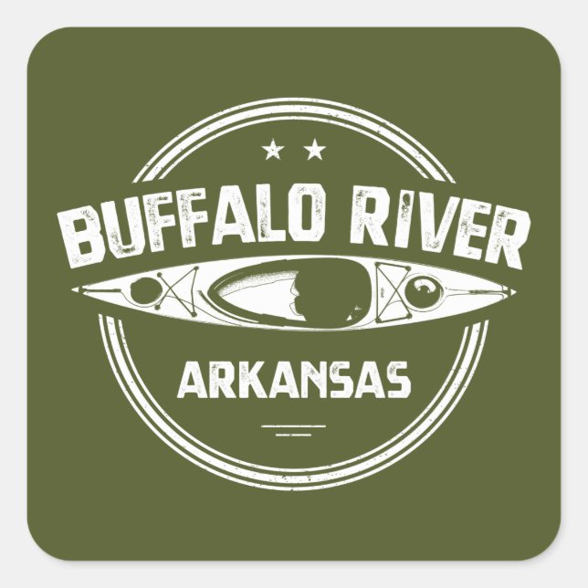 Buffalo River, Arkansas Fyrkantigt Klistermärke (Framsida)