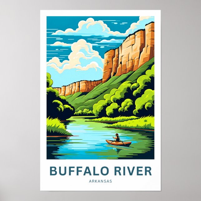 Buffalo River Arkansas Travel Skriv ut Poster (Framsidan)