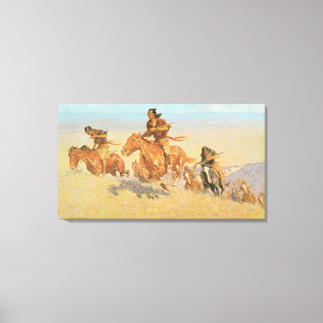 Buffalo Runners, Big Horn Basin av Remington Canvastryck (Framsida)