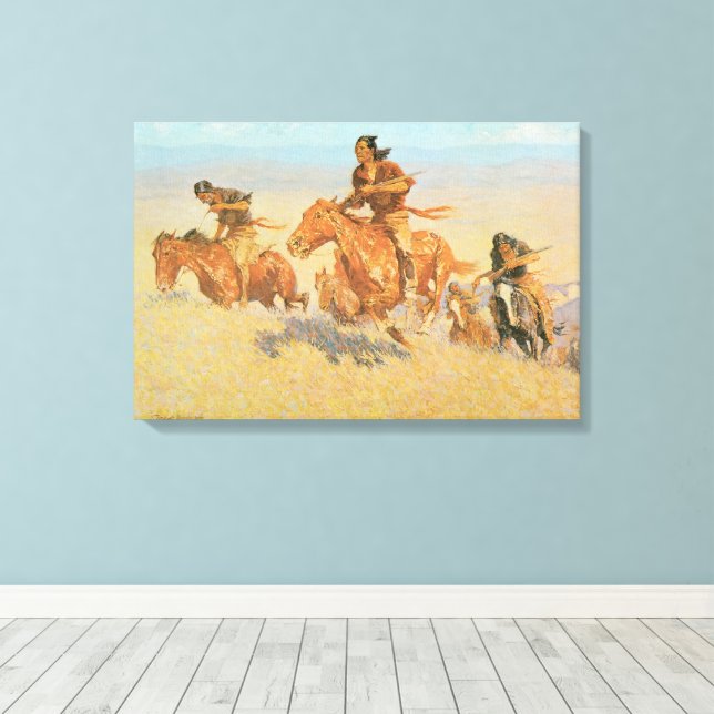 Buffalo Runners, Big Horn Basin av Remington Canvastryck (Insitu (trägolv))