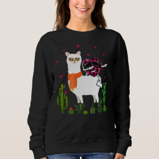 Buffalo-rutig Dabbing Hjärtan Ridande Lama Kvinnor T Shirt