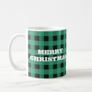 Buffalo-rutig jul med eget monogram kaffemugg