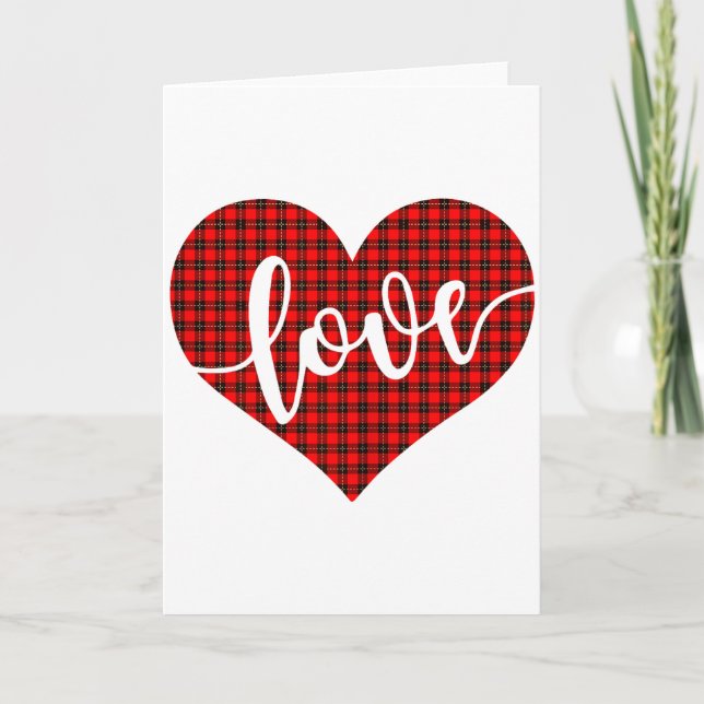 Buffalo-rutig Leopardy Love Heart Present Till Hen Kort (Framsida)
