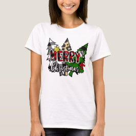 Buffalo-rutig Merry Christmas med tall T Shirt