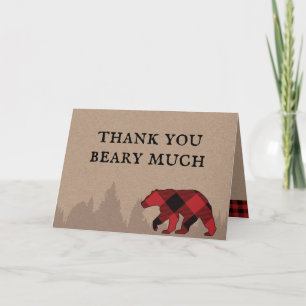 Buffalo-rutig Skogshuggar-babyshower Tacksamhet Kort