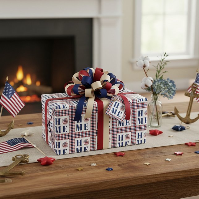 Buffalo-rutig solros "Hem"  Presentpapper (Skapare uppladdad)