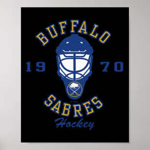 Buffalo Sabres ishockeymask grå Nhl officiellt lic Poster