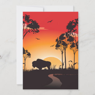 Buffalo silhouette inbjudningar