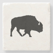 Buffalo Silhouette Marble Stone Underlägg