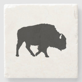 Buffalo Silhouette Marble Stone Underlägg