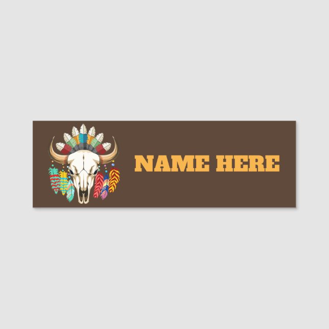 Buffalo skalle Native American emblem (Framsida)