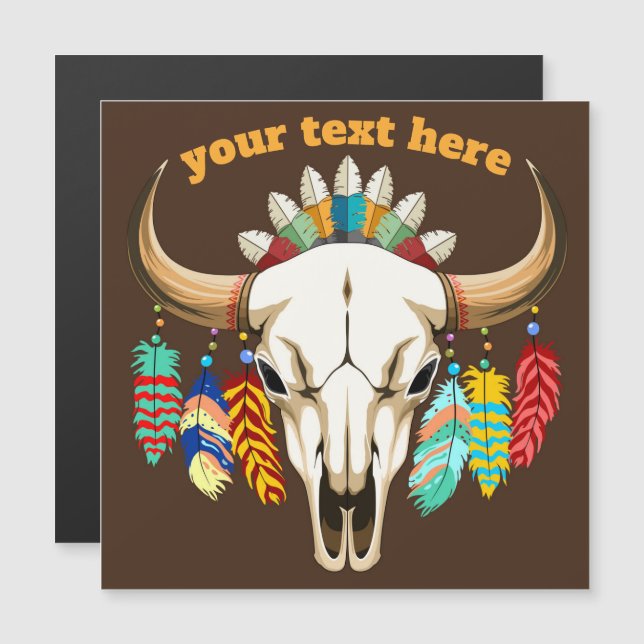 Buffalo Skalle Native American Emblem (Fram/baksida)
