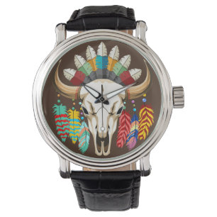 Buffalo Skalle Native American Emblem Armbandsur