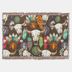 Buffalo Skalle Native American Emblem Filt