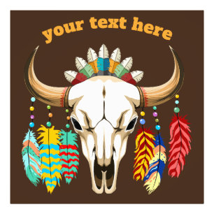 Buffalo Skalle Native American Emblem Fototryck