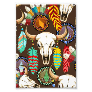 Buffalo Skalle Native American Emblem Fototryck