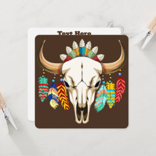 Buffalo Skalle Native American Emblem Kort