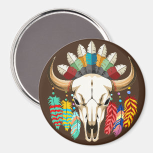 Buffalo Skalle Native American Emblem Magnet