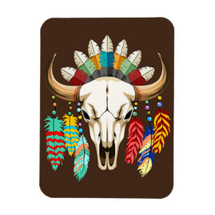 Buffalo skalle Native American emblem Magnet