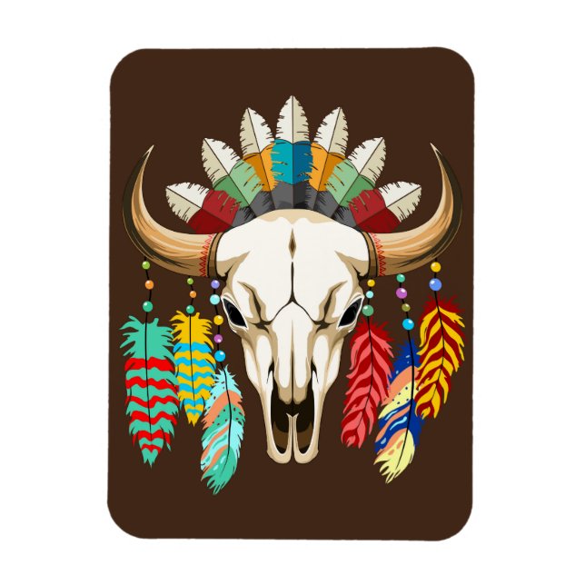 Buffalo skalle Native American emblem Magnet (Vertikal)