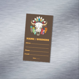 Buffalo Skalle Native American Emblem Magnetiska Visitkort