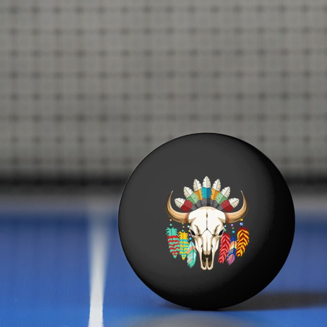 Buffalo Skalle Native American Emblem Pingisboll (Netto)
