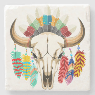 Buffalo skalle Native American emblem Stenunderlägg