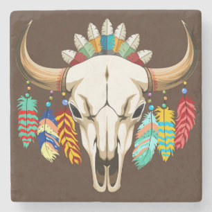Buffalo Skalle Native American Emblem Stenunderlägg